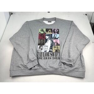 Taylor Swift The Eras Tour Heather Grey Crewneck Sweatshirt 4XL Official Merch